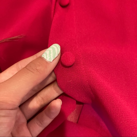 Red Cardigan Ruffled Sleeve - Picture 9 of 10